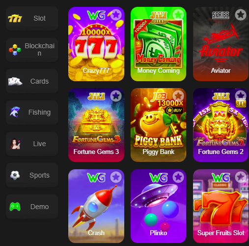 Main screen of lucky 3vegas game page for PK players - 4